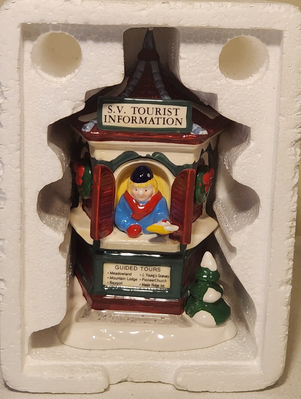 Dept. 56 Snow Village Hand Painted Tour The Village Tourist Information Booth